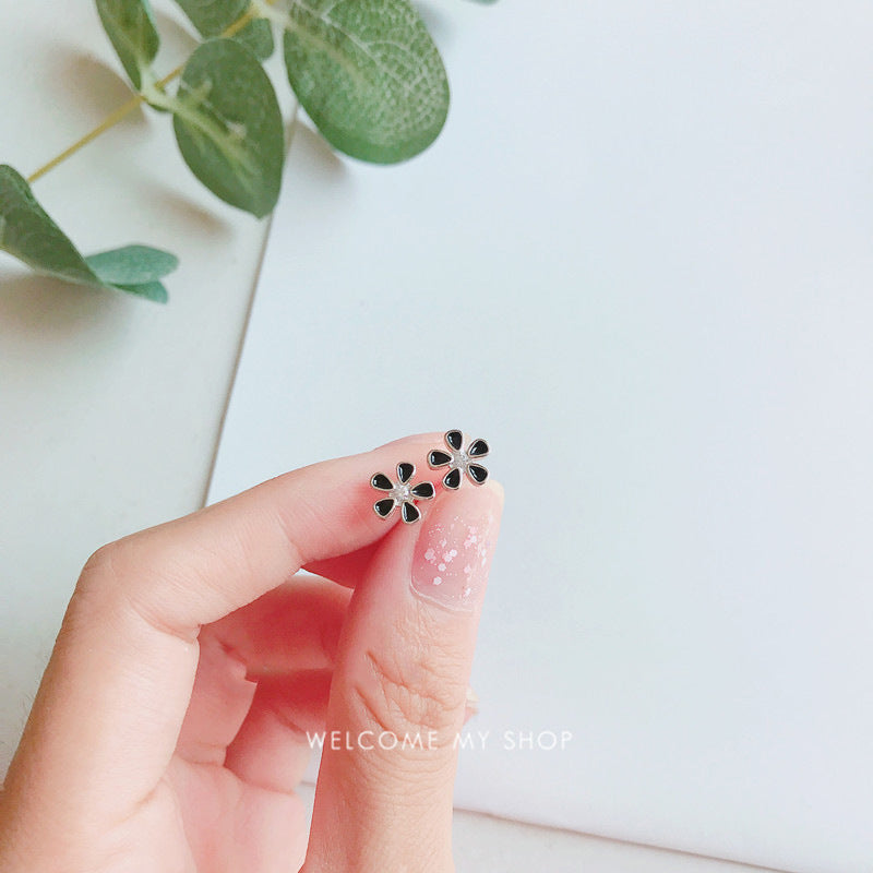 Wholesale Drops Oil Zircon Flowers 925 Sterling Silver Earrings